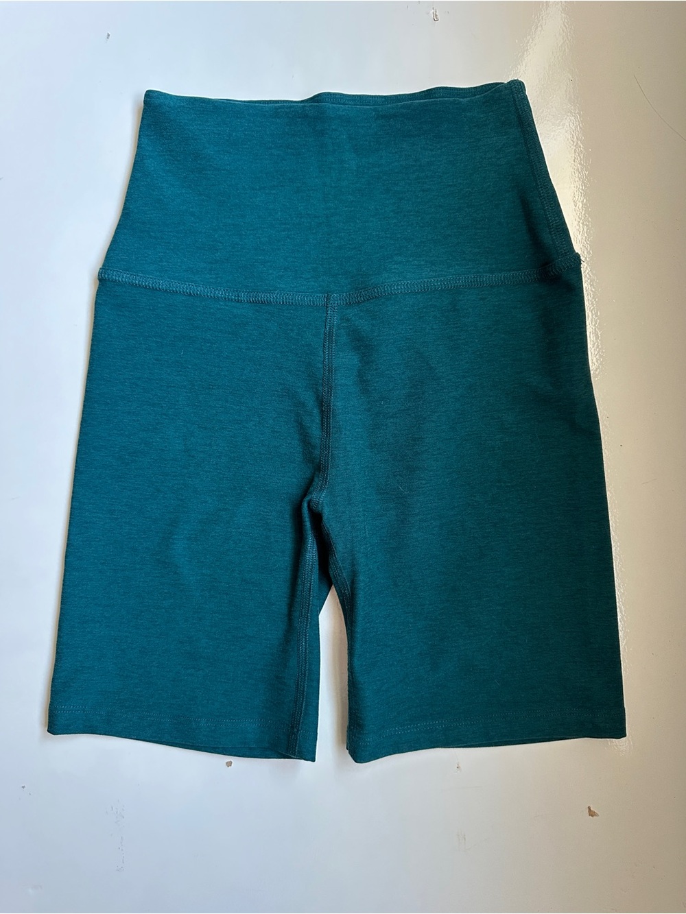Beyond Yoga Spacedye 5" Biker Shorts - Teal Sea Heather Shorts Small